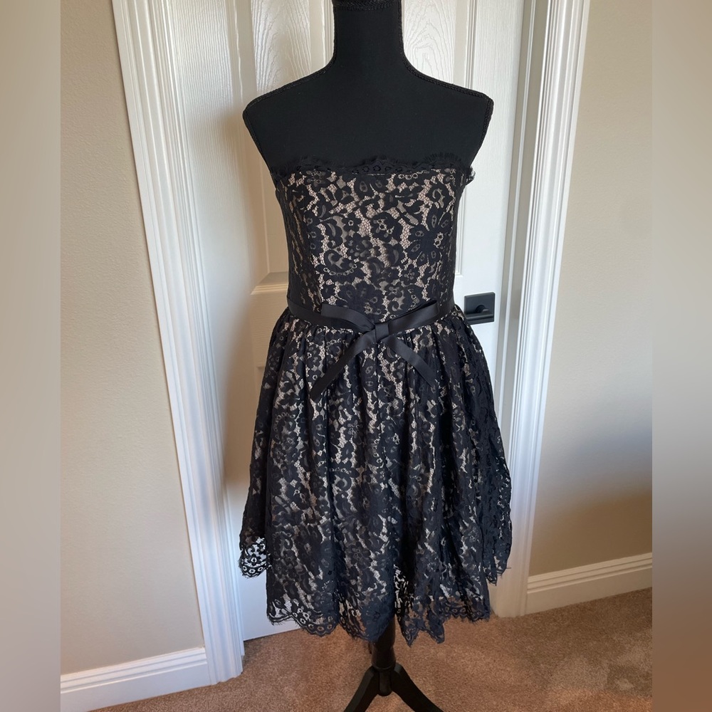 Robert Rodriquez Neiman Marcus for Target Black Tan Lace DRESS Strapless. NWT